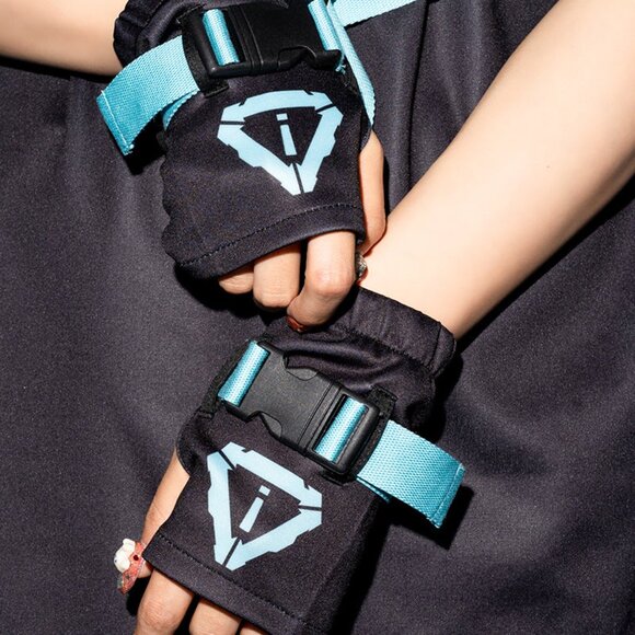 ACDC RAG Error Code Cyberpunk Tech Black Blue Arm Warmer - Picture 4 of 4